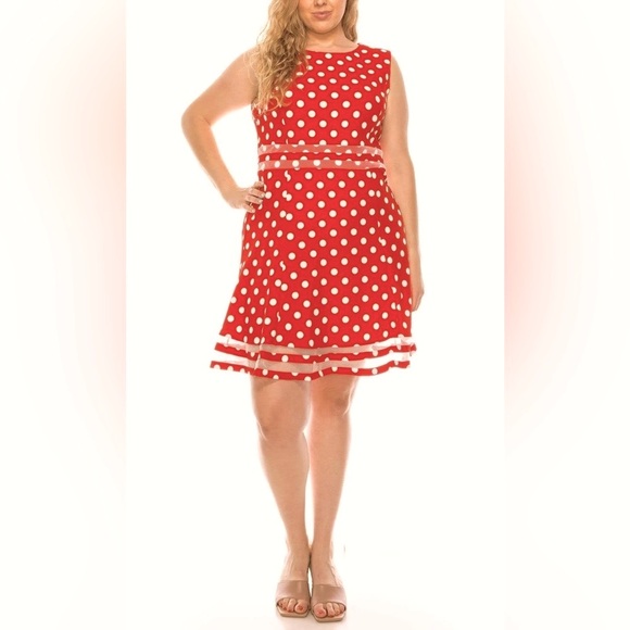 Ile Dresses & Skirts - 👗NWT! Red & White Polka Dot A-Line Dress